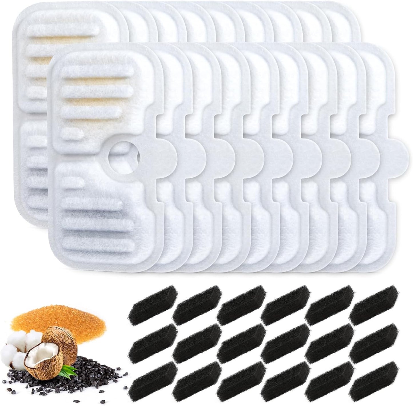 18 Set Cat Water Fountain Filter Replacement Compatible with PETLIBRO Dockstream Cat Water Fountain PLWF005/PLWF105/PLWF115