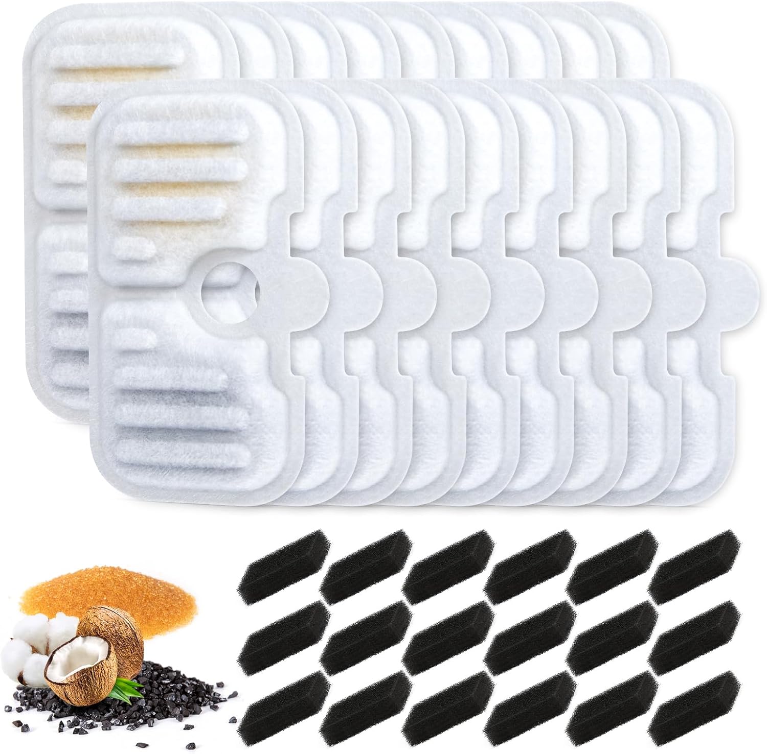 18 Set Cat Water Fountain Filter Replacement Compatible with PETLIBRO Dockstream Cat Water Fountain PLWF005/PLWF105/PLWF115