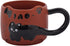 13 Oz Embossed Ceramic Cute Cat Coffee Mug Tea Mug, Creative Couple Family Cup with Handle for Home Office (red,13 Oz)