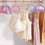 5 Pack Wave Hangers with Hooks for Bras Lingerie Cami Tops, Space-Saving Storage Multi-Functional Closet Organizer Hook (Blue,5)