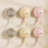 No-Drill Round Vacuum Suction Cup Hooks Pastel Colors, Strong Hold No-Trace Storage Hangers for Kitchen Bathroom Towel (Clear Beige Pink,6)