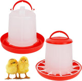 Chick Feeder and Waterer Set – 1 LB + 1 L Hanging Plastic Containers for Outdoor Baby Chicks Small Poultry Drinkers Feeders