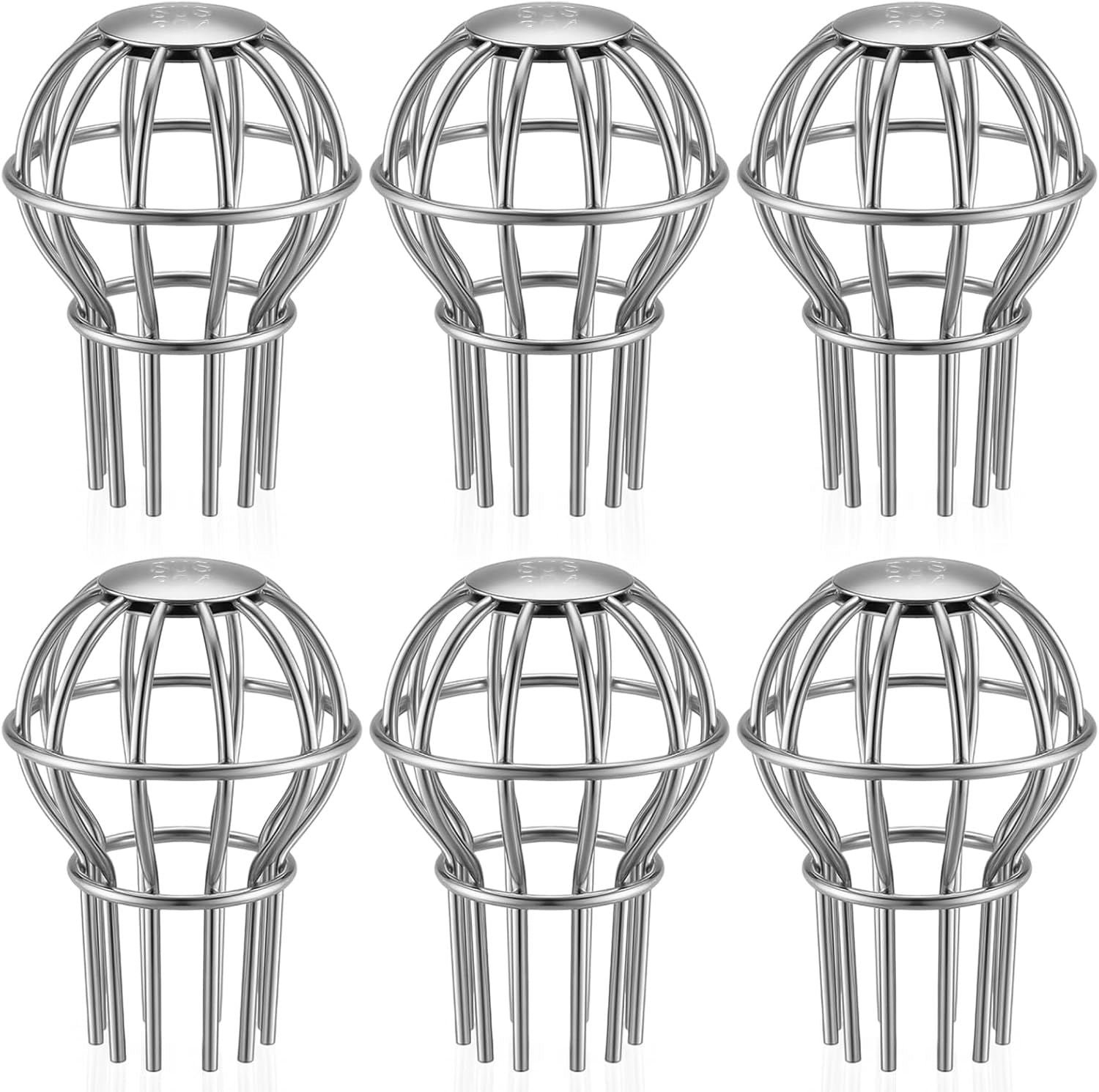 6 Pack Gutter Guard 2 Inch, 304 Stainless Steel Filter Strainer Fits 1.7" to 2.4" Downspout Filter Protector for Blockage Leaves, Seeds, Twigs and Debris