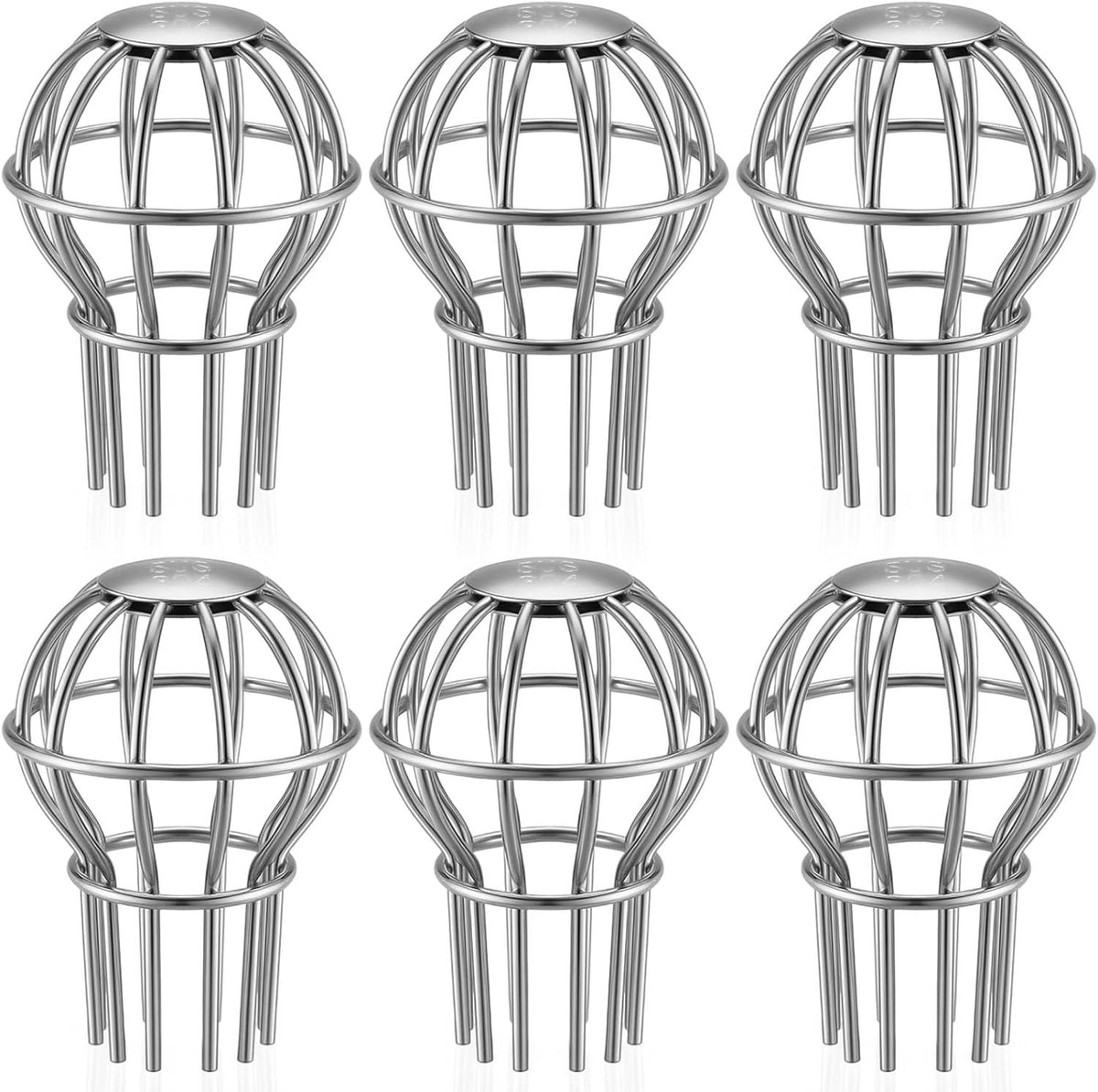 6 Pack Gutter Guard 2 Inch, 304 Stainless Steel Filter Strainer Fits 1.7" to 2.4" Downspout Filter Protector for Blockage Leaves, Seeds, Twigs and Debris