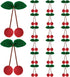 20 Pcs Cherry Party Decor Cherry Felt Balls DIY Garland Craft Handmade Cute Wool Pompom Fruit Baby Shower Decorations for Birthday Baby Shower Party Wedding Home Favors