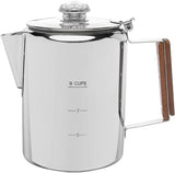 Bozeman Percolator Coffee Pot — NO Aluminum or Plastic [9 cup]