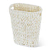 Wicker Trash Can,Bathroom Trash Can,Waterproof Wicker Waste Basket for Bathroom,Narrow Small Waste Basket for Bedroom,Office, Cream White 5 Gallon
