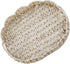 16.5 inch Round Wicker Tray, Boho Decorative Coffee Table Tray,Woven Serving Tray with Handles,Wicker Scallop Basket