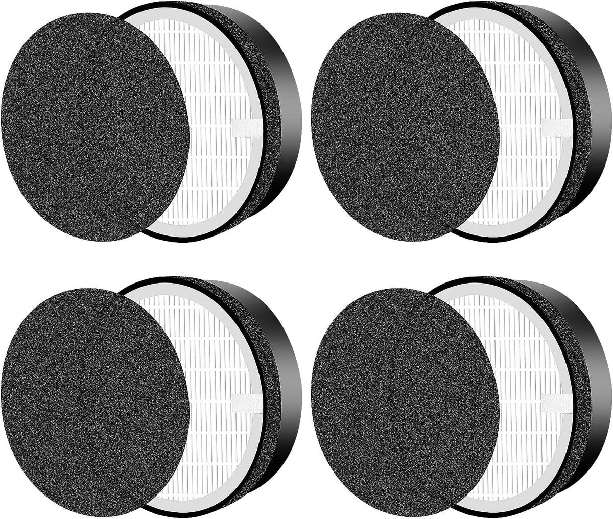 for LEVOIT LV-H132 Replacement Filters, Compatible with  LV-H132 3-in-1 Nylon Pre-Filter, High-Efficiency Activated Carbon True Filters, Part LV-H132-RF, 4 Pack