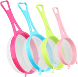 4Pcs Fine Mesh Strainer Set, Solid-Liquid Separator Gadget, Plastic Flour Colander with Non Slip Handles, Kitchen Tools for Yogurt Baking Tea Coffee Juice Pasta(4 Size)