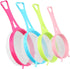 4Pcs Fine Mesh Strainer Set, Solid-Liquid Separator Gadget, Plastic Flour Colander with Non Slip Handles, Kitchen Tools for Yogurt Baking Tea Coffee Juice Pasta(4 Size)