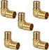 Pex Fittings, 3/4" Pex 90 Degree Elbow, Heavy-Duty Brass Crimp Fittings for PEX Pipes with Leak-Resistant Construction, NSF & UPC Certified, 5-Pack