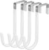 4 Pack Over The Door Hooks, Fits Doors Less Than 1.4in Thick, White Rubber Surface Prevent Scratch Door Hanger Hooks for Bathroom, Living Room, Kitchen, Hanging Clothes, Towels, Bags