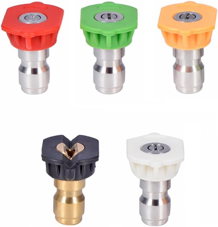 Pressure Washer Nozzle Tips Multiple Degrees, 1/4 INCH (2.5 GPM)
