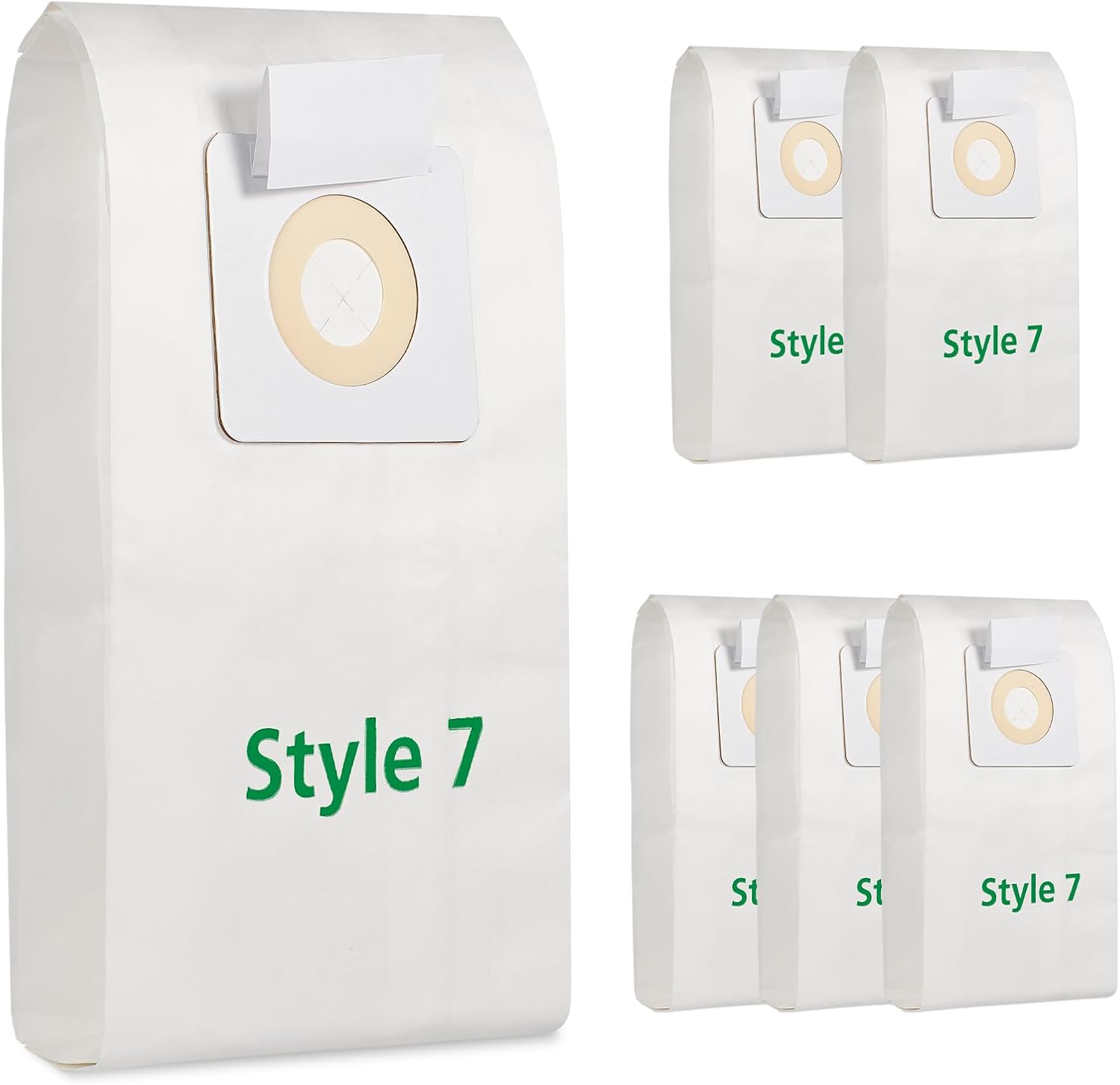 6 Pack Style 7 Vacuum Bags Compatible with Bissell Upright Vacuums: PowerForce 1739 3522 3525 71Y7, PowerGlide 3545, Plus 3350 3550 3553, Lift-Off 3554, Powertrak 6592 Series Vacuum, Part#32120