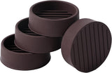 1.5x1.5 Round Rubber Furniture Caster Cups, Anti-Sliding Furniture Pads Bed Stopper Floor Protectors with Grip - Protect Any Flooring
