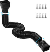 11.5ft Long Gutter Downspout Extensions Flexible, 4" Diameter Drain Downspout Extender, Down Spout Drain Extender for Rainwater Drainage, Extendable from 2.6ft to 11.5ft(Black)