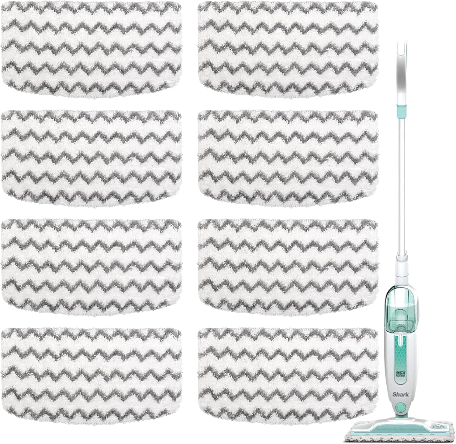 Microfiber Mop Replacement Pads Compatible with Shark Steam Mop S1000 S1000A S1000C S1000WM S1001C S2001 (8 Pack)