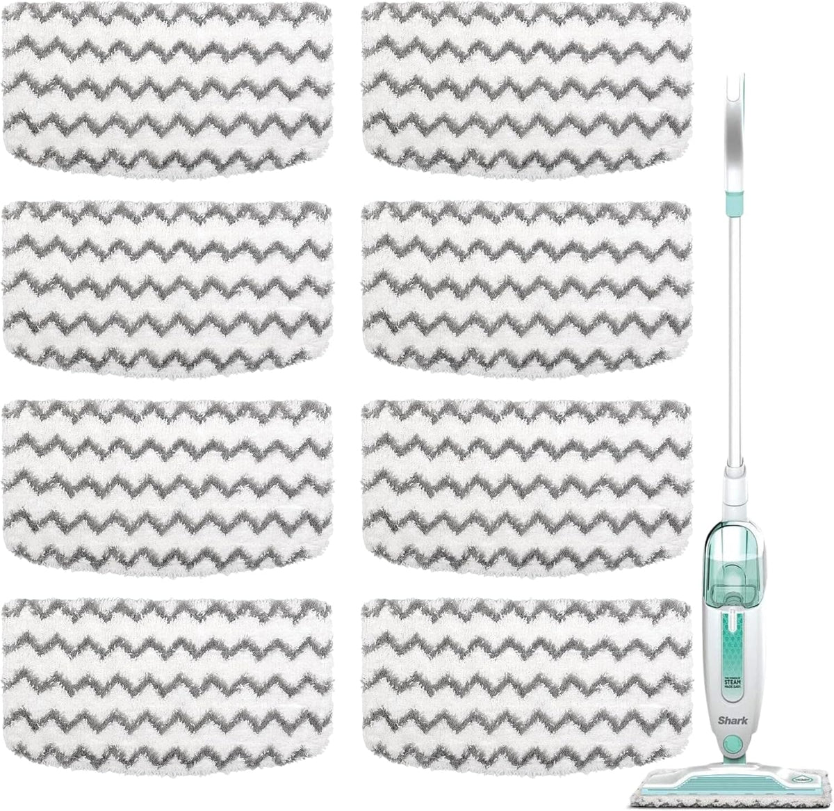 Microfiber Mop Replacement Pads Compatible with Shark Steam Mop S1000 S1000A S1000C S1000WM S1001C S2001 (8 Pack)