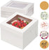 15pcs Cake Boxes, 10x10x8 Inches Tall Cake Box with Window, White Bakery Boxes, Large Baking Boxes, Square Cardboard Cake Box for Multi-Layer Cakes, Cake Decorating Supplies for Gift Giving
