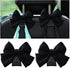 2PCS Car Seat Headrest Hooks, Cute Bow Vehicle Hooks for Purses and Bags, Automotive Purse Hook Hanger Interior Decoration Accessories, Universal for SUV, Sedan, Truck (Black Line)