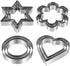 Metal Cookie Cutters Set 12 Pieces, Stainless Steel 3 Heart Cookie Cutters, 3 Star Cookie Cutters, 3 Flower Cookie Cutters, 3 Round Cookie Cutters for Valentine&