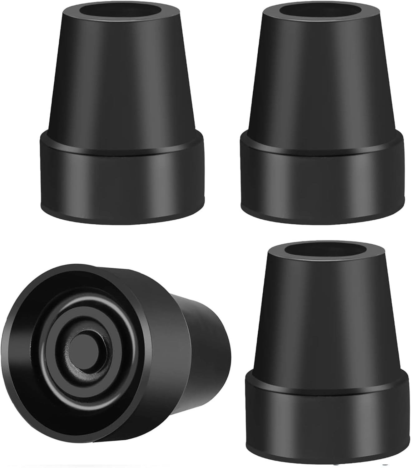 4Pcs Cane Tips 3/4 Inch Heavy Duty Rubber Cane Tips, Anti Slip Replacement Rubber Tips for Canes, Walking Sticks