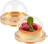 50 Pack Mini Cake Containers, Clear Plastic Small Cupcake Boxes with Dome Lids for Individual Chocolate Covered Cookies, Strawberry, Mooncake (Gold)
