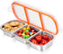 Stainless Steel Snack Containers - Reusable 3 Compartment Snackle Box Container with Lids for Kids Adults, Divided Snack Food Storage Containers for School, Home, Travel