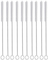 12 Inch Extra Long Straw Brush Cleaner (10 Pack), Flexible Nylon Tube Cleaning Brushes with 0.4 Inch Bristle Head, Rust-Proof Stainless Steel Wire for Reusable Tumbler Straws, Pet Fountains & Pipes