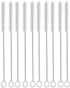 12 Inch Extra Long Straw Brush Cleaner (10 Pack), Flexible Nylon Tube Cleaning Brushes with 0.4 Inch Bristle Head, Rust-Proof Stainless Steel Wire for Reusable Tumbler Straws, Pet Fountains & Pipes