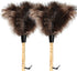 Ostrich Feather Duster 14 inch Feather Duster Fluffy Natural Genuine Ostrich Feathers with Wooden Handle and Eco-Friendly Reusable Handheld Ostrich Feather Duster for Cleaning Supplies