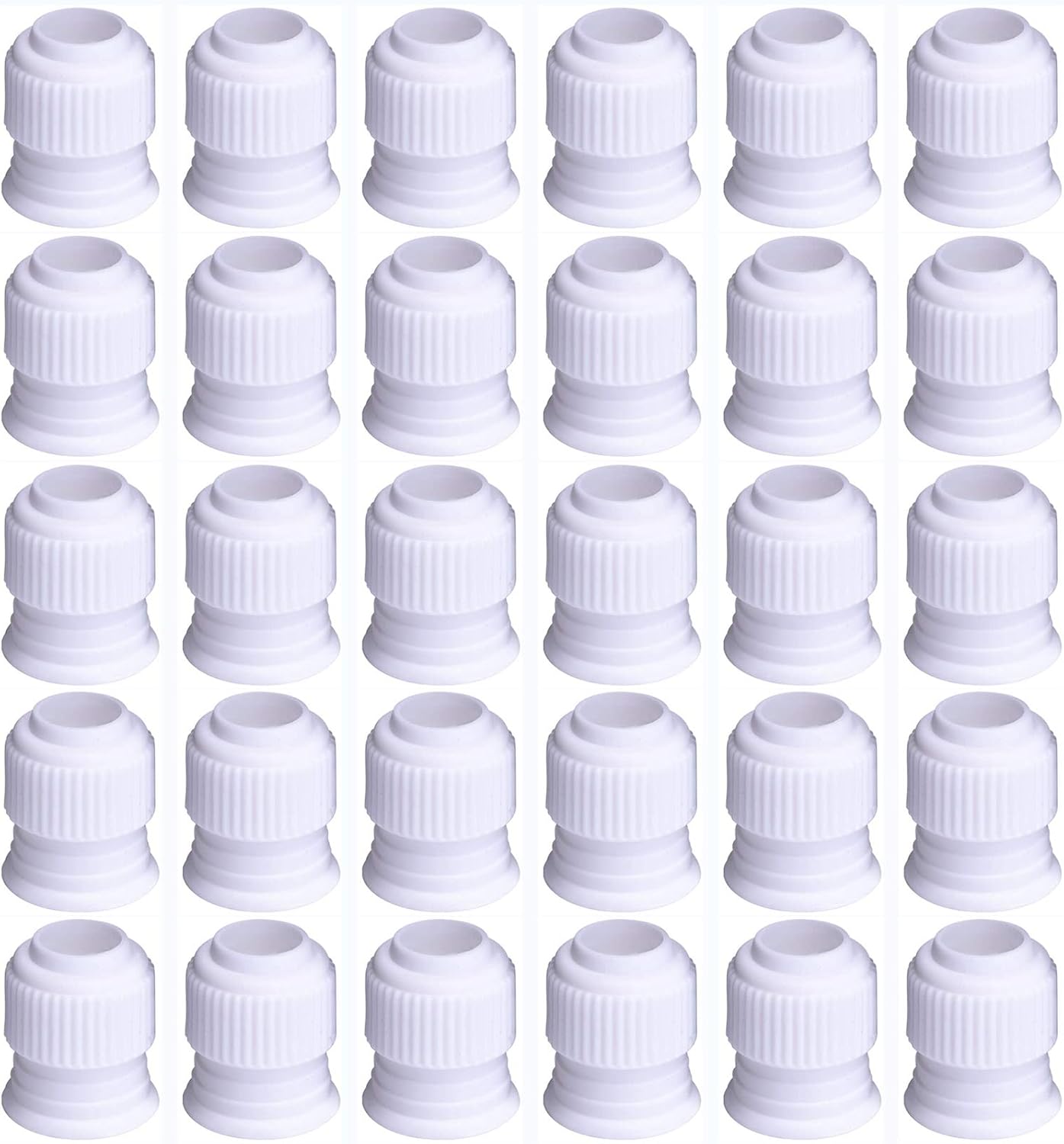 30 Pieces Coupler Piping Bag Plastic Standard Couplers Cake Decorating Pipe Tip for Frosting Icing Nozzles (1.2 x 1 Inch)
