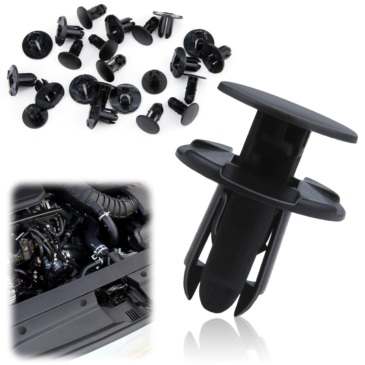 20 PCS Fender Liner Push-Type Retainer Clip Fastener, Bumper Engine Under Cover Clip, Car Retainer Clips, Compatible with Hyundai Kia Accent, Azera, Equus, Elantra, Genesis, Replaces GM: 86595-2T500