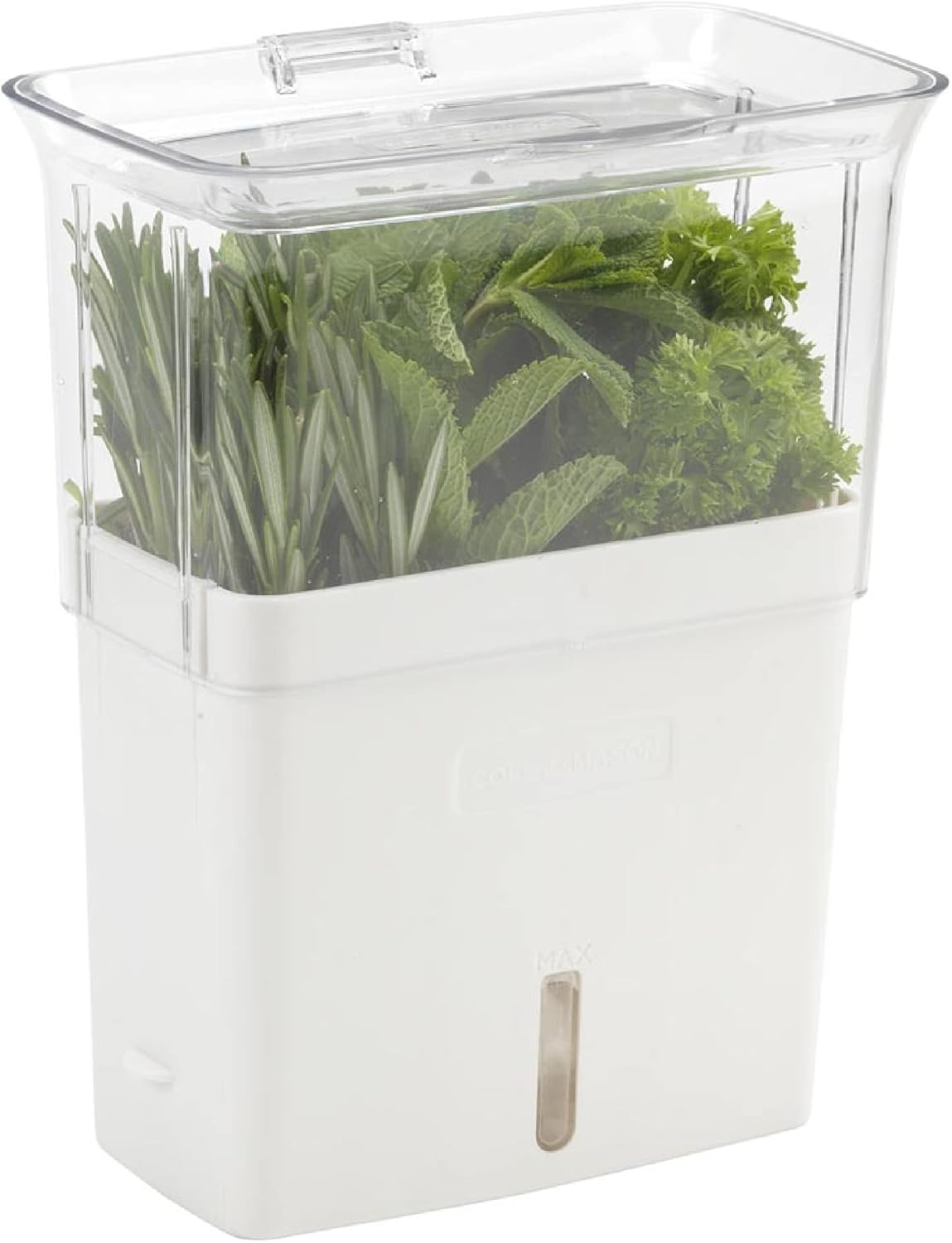 Fresh Herb Keeper - Acrylic Storage Container for Refrigerator - Storage for Herbs & Vegetables for Fridge - Fresh Herb Keeper