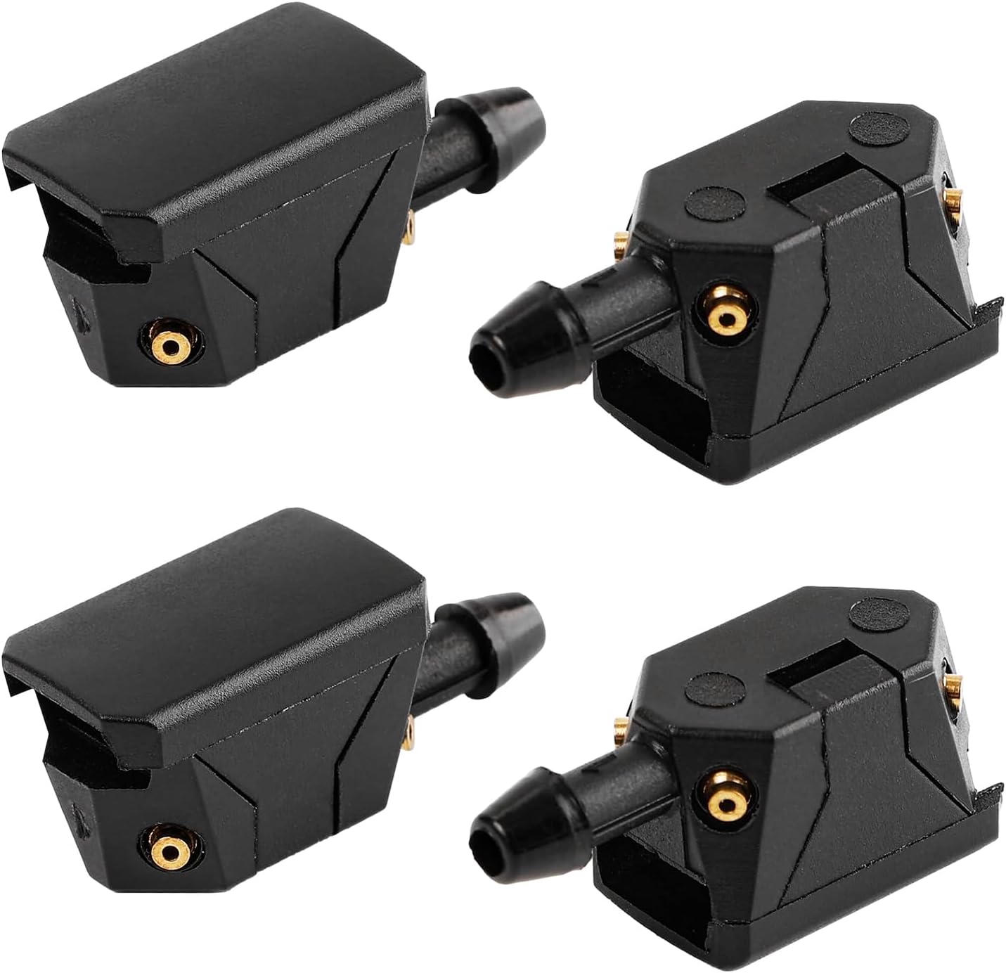 4 PCS Front Windshield Washer Nozzles, 4 Holes Car Windshield Washer Wiper Arm Sprayer, Auto Left Right Windshield Washer Squirter Nozzle Replacement, Universal Vehicle Accessories (4 PCS)
