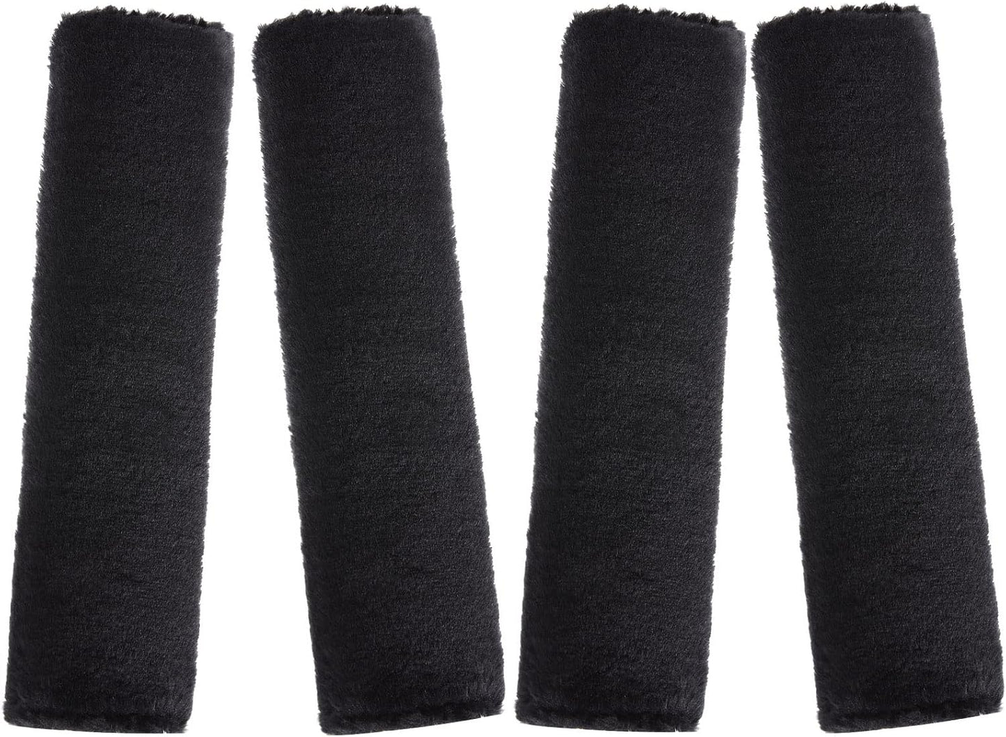 4 Pack Faux Sheepskin Car Seat Belt Pads Seatbelt Protector Soft Seat Belt Shoulder Strap Cover Comfort Harness Pad(Black, 9.9 Inch)