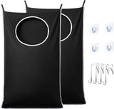 2 Pack XL Hanging Laundry Hamper, Extra Large Tear-Resistant Door Organizer with 2 Hook Types, Space-Saving Laundry Bag (36.5" x 22", Black)