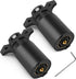 7 Way Trailer Plug (2 Pack), 12V 7 Pin Trailer Wiring Replacement Plug, 7 Point Round RV-Style Trailer Light Connector Towing Wiring Harness Connector for RV, Boat, and Trailers