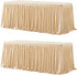 2 Pack Champagne Rectangle Table Clothes for 6 Foot Tables, Polyester Fitted Tablecloths 6t Stretch Table Cover for Wedding, Birthday, Parties, Trade Show, Craft Show