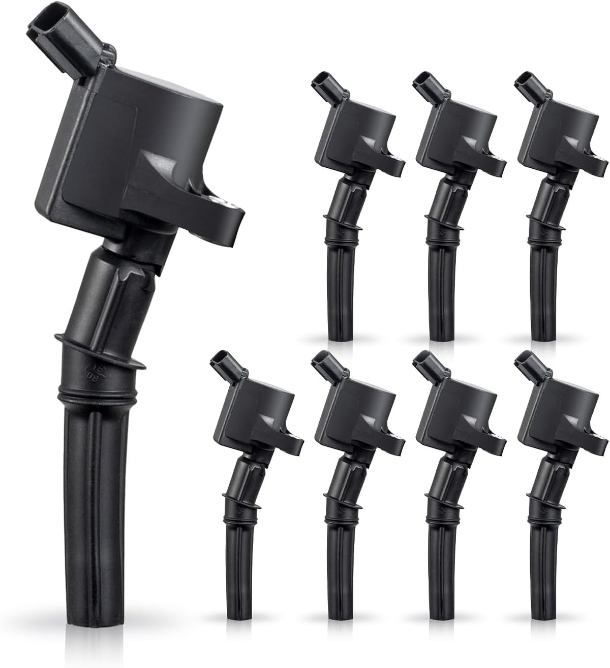 Set of 8 Curved Boot Ignition Coil Pack Compatible with Ford Lincoln Mercury 4.6L 5.4L V8 Replacement for DG508 C1454 C1417 FD503 1L2U12029AA I2LU-12A388-AA C1417 DG473 DG481 DG491