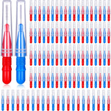 100 Pcs Braces Dental Brush Flosser for Cleaner Interdental Brush Toothpick Tooth Flossing Head Oral Dental Toothpick Cleaners Cleaning Tool(Red and Blue)