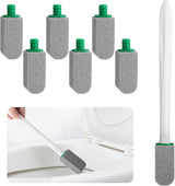Pumice Stone Toilet Bowl Cleaner with Handle, 1 Wand + 6 Pumice Stones, Clean Hard Water Stains and Rust, Suitable for Toilets, Sinks, and Grills