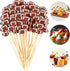 100 Pcs Football Toothpicks, 4.72 Inch Football Cocktail Picks for Appetizers, Long Bamboo Toothpicks, Decorative Toothpicks Skewers for Holiday Birthday Party Decorations (Football)