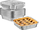 [25 Sets 8-Inch Square Foil Pans with Lids - Disposable Food Containers, Aluminum Foil Pans For Baking, Cooking, Storing and Preparing Food (Formerly Comfy Package)