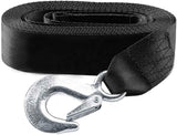 Trailer Winch Strap 2" x 20' with Safety Snap Hook 10000 lbs for Towing Vehicles, Boats and Jet Ski | Polyester | Longer Warranty