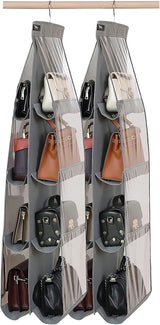 Purse Organizer - 2 Pack, Purse Hanger、 Heavy Duty、Purse Organizer for Closet、Thicken Metal Hooks,Hand Bag Storage Organizer、Purse Organizer, Grey