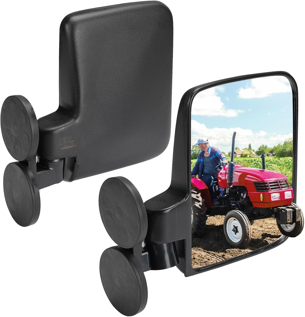 Tractor Magnetic Side Mirrors, 114 Lbs Magnet Rear View Mirror for Tractors, Forklifts, Lawn Movers, Golf Cart, Small Dozers, Lift Trucks, Compatible with John Deere, Kubota, Toyota, CASE