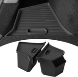 New 2025 2026 Model Y Juniper Rear Trunk Storage Bins with Lids 2PCS Refresh Model Y Rear Trunk Storage Box TPE Waterproof Trunk Organizer for Model Y Juniper Interior Accessories