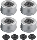 4pcs 2.72" Trailer Axle Wheel Hub and Bearing Dust Cap with Extra 4 Rubber Plugs for Most 7000-8000 lb Wheel Hubs Trailer Dexter EZ Lube Camper RV Bearing Dust Cap